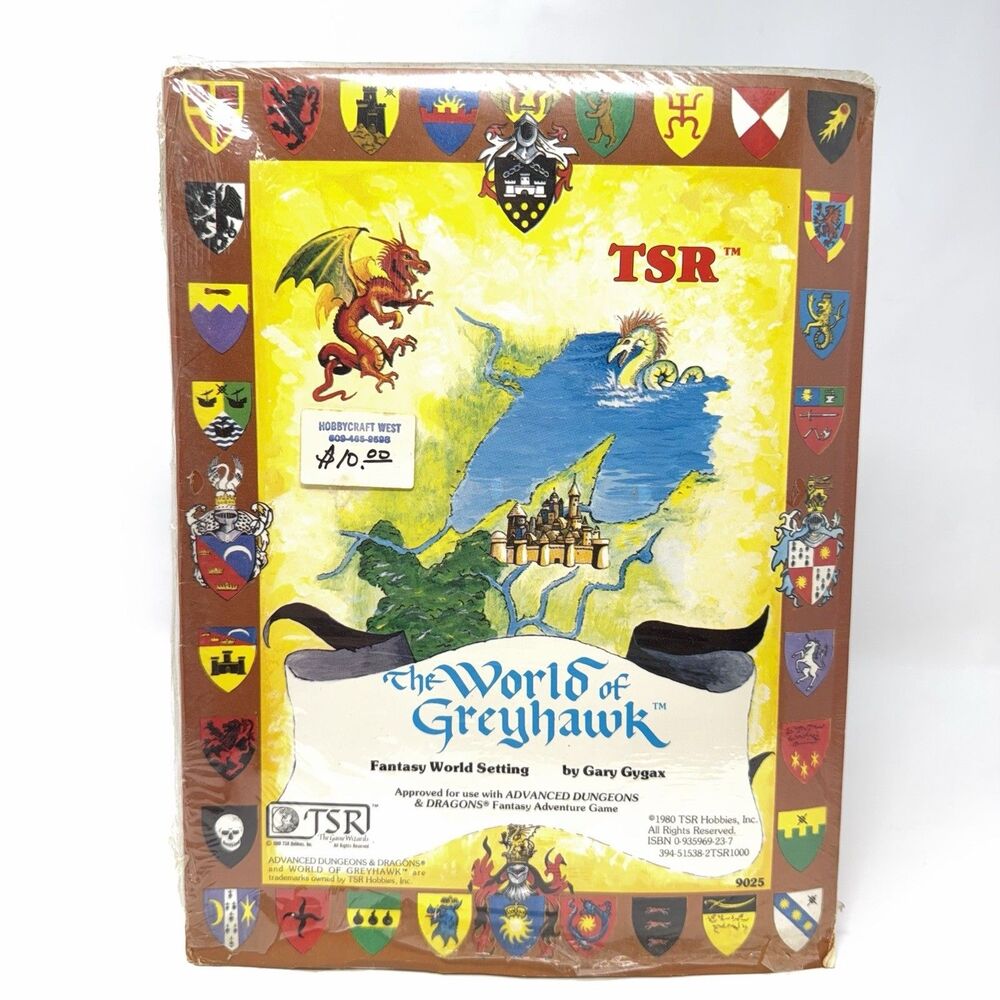 AD&D World of Greyhawk Fantasy World Setting TSR 9025 1981 6th Print Folio NOS
